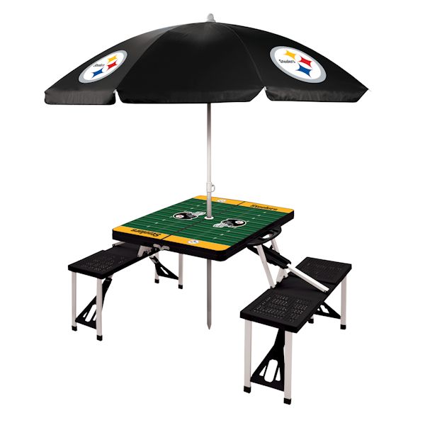 Product image for NFL Picnic Table With Umbrella-Pittsburgh Steelers