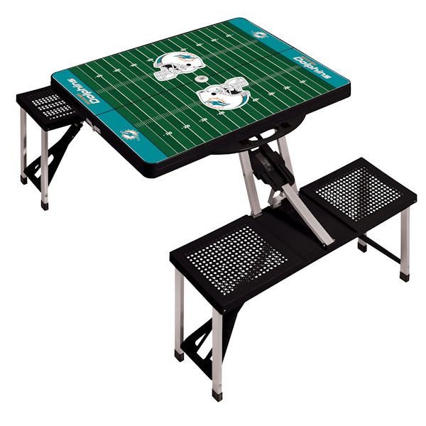 Product image for NFL Picnic Table w/Football Field Design-Miami Dolphins