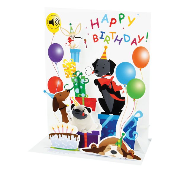 Product image for Happy Birthday Mutt Party Pop-Up Sound Card