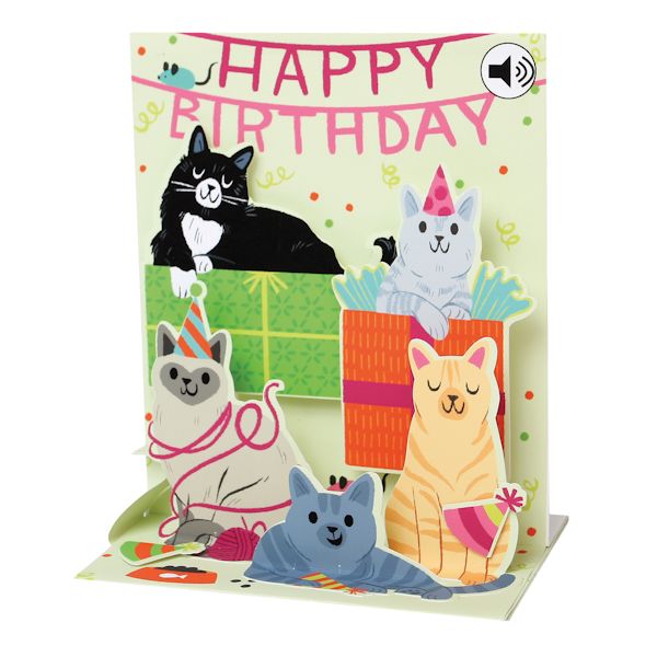Product image for Feline Fine Happy Birthday Pop-Up Sound Card