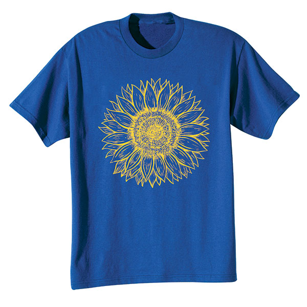Product image for Sunflower Drawing on Royal T-Shirt or Sweatshirt
