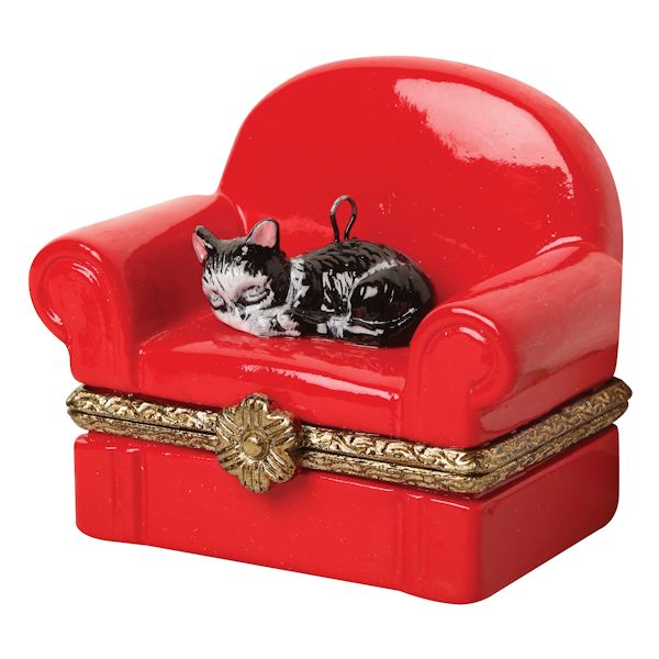 Product image for Porcelain Surprise Ornament - Cat on Chair