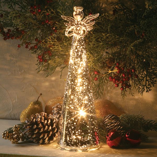 Product image for Lighted Mercury Glass Angel