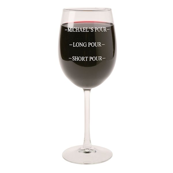 Product image for Personalized Pour Stemmed Wine Glasses