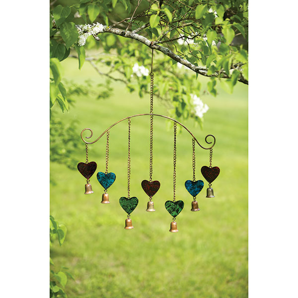 Product image for Multicolored Heart & Bell Wind Chime