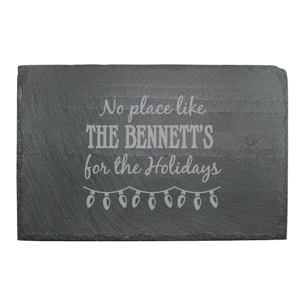 Product image for Personalized Home for the Holidays Slate Cheese Board