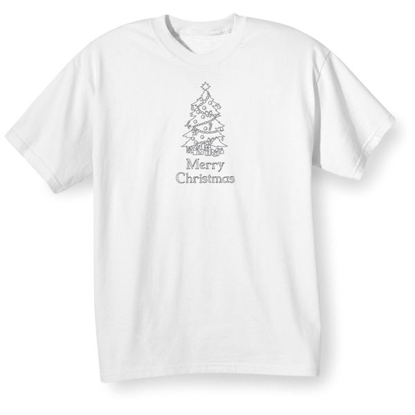 Product image for Children's Color Your Own Christmas Tree Shirt & Markers Set