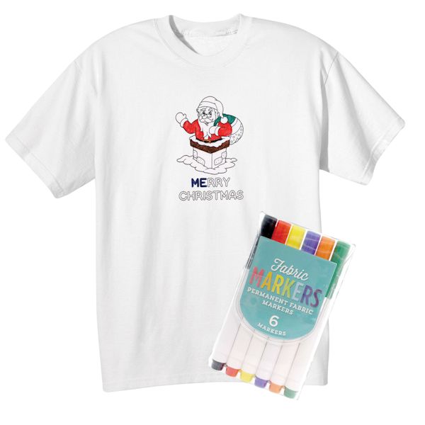 Product image for Children's Color Your Own Santa Shirt & Markers Set