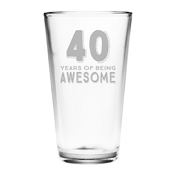 Product image for Personalized 'Years of Being Awesome' Birthday Pint Glass