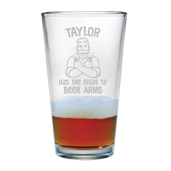Product image for Personalized 'Right to Beer Arms' Single Pint Glass