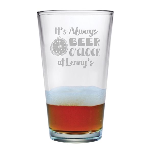 Product image for Personalized Beer O'Clock Single Pint Glass