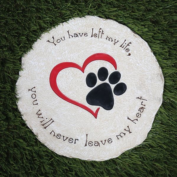 Pawriffic Round Pet Memorial Garden Stone And Wall Hanging
