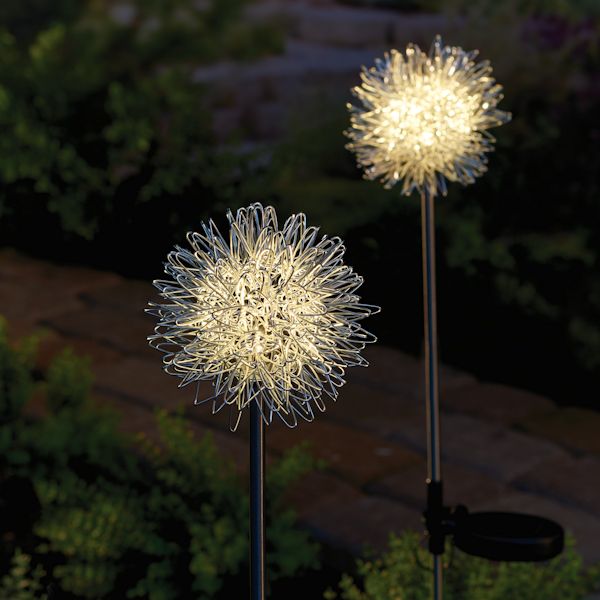 Product image for Solar Dandelion Lights Garden Stakes Set of 2