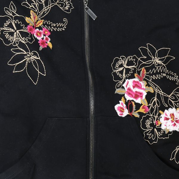 Product image for Women's Floral Embroidered Full Zip Hoodie