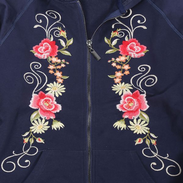 Product image for Women's Floral Embroidered Full Zip Hoodie