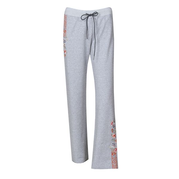 Product image for Women's Embroidered Floral Pants Graphic Sweatpants, French Terry