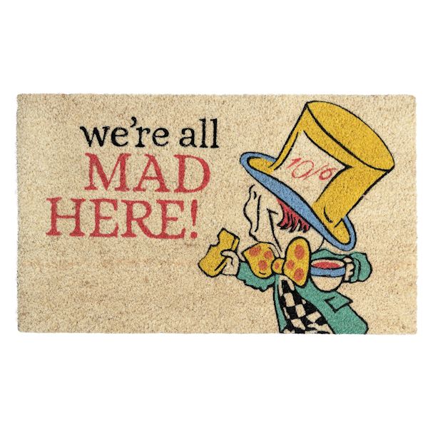 Product image for Mad Hatter We're All Mad Here! Doormat
