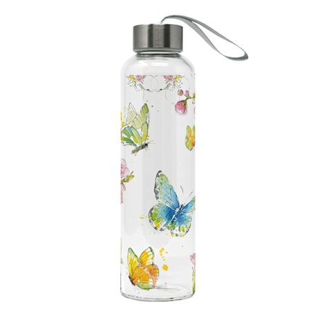 Floral Glass Water Bottles