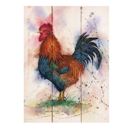 Rooster Wood-Panel Wall Decor
