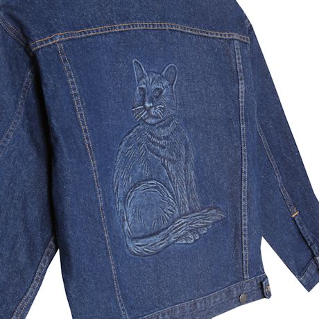 Embossed Denim Cat Jacket