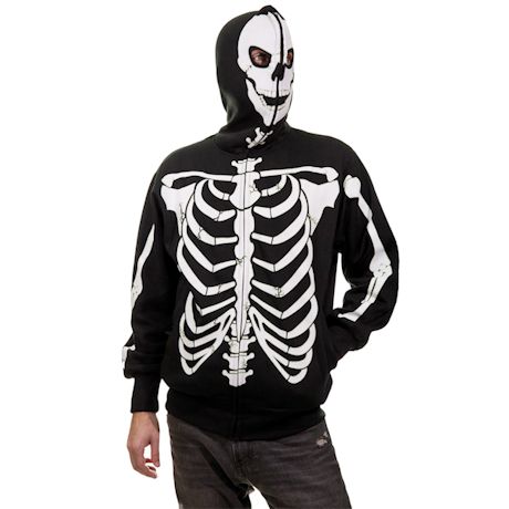 Glow In The Dark Full Zip Skeleton Hooded Sweatshirt