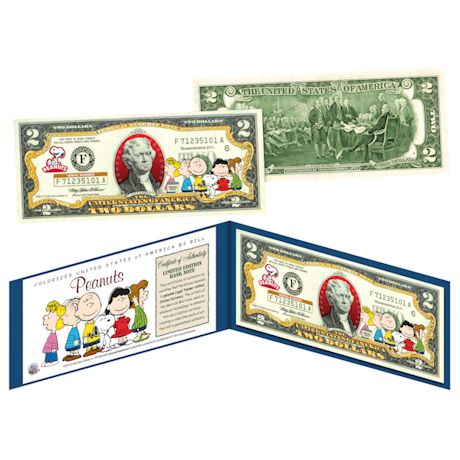 Peanuts Colorized $2 Bill