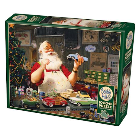 Santa Painting Cars 1000 Piece Puzzle