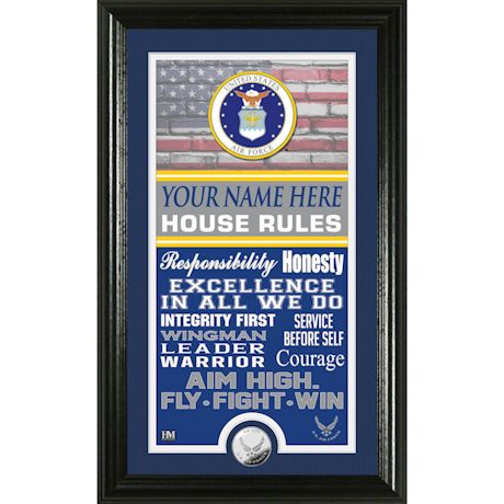 Personalized Armed Forces House Rules Plaque