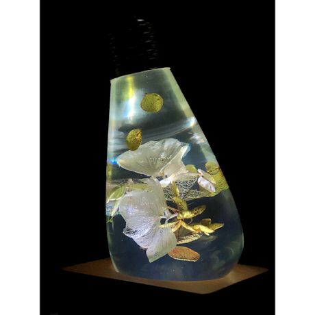 White Hydrangea Art Lamp