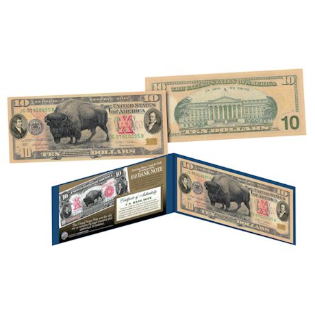 1901 American Bison /Lewis & Clark New $10 Dollar Bill Banknote