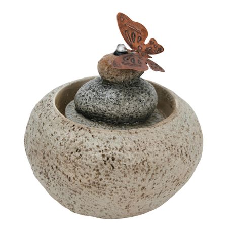 Butterfly Cairn Tabletop Fountain