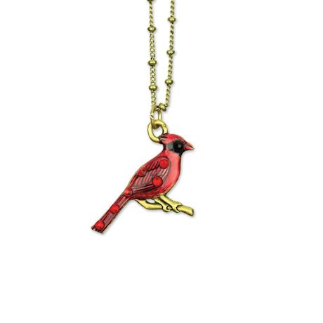 Red Cardinal Pendant Necklace