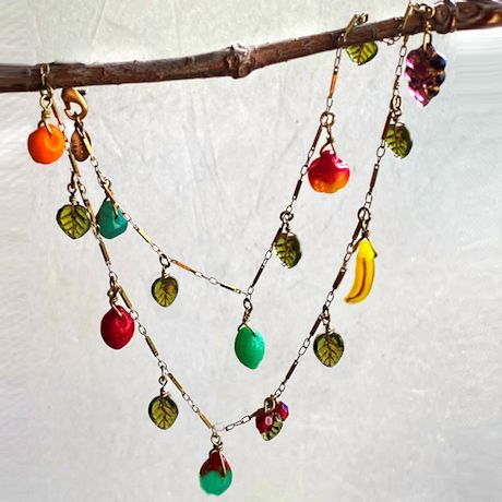 Vintage-Style Glass Fruit Jewelry