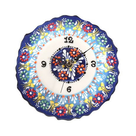 Handpainted Floral Plate Clock