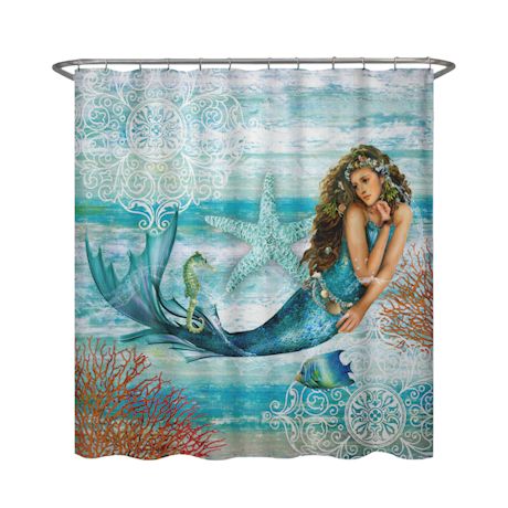 Swimming Mermaid Shower Curtain