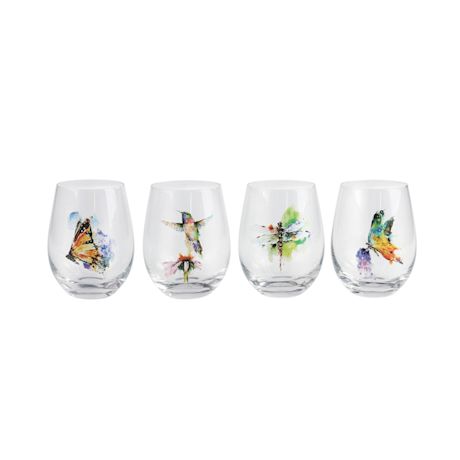 Birds Of A Feather Stemless Glasses - Set Of 4