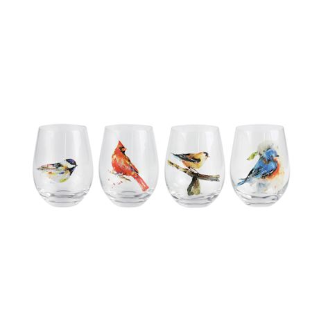Birds Of A Feather Stemless Glasses - Set Of 4