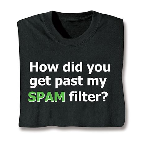 How Did You Get Past My SPAM Filter? T-Shirt or Sweatshirt