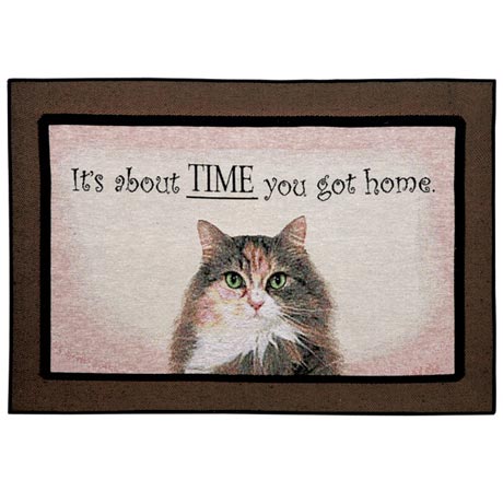 Product image for About Time You Got Home Cat Rug or Doormat