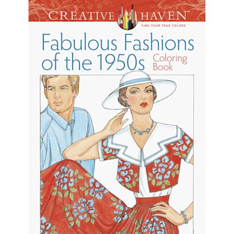 1950s Fabulous Fashions Coloring Books With Pencil Set