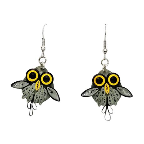 Owl Quilling Art Earrings