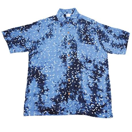 Batik Dyed Blue Moon Camp Shirt