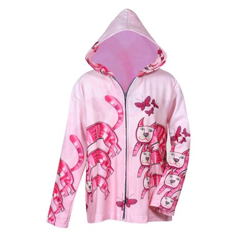 Pink Cats Ladies' Full Zip Hooded Sweatshirt