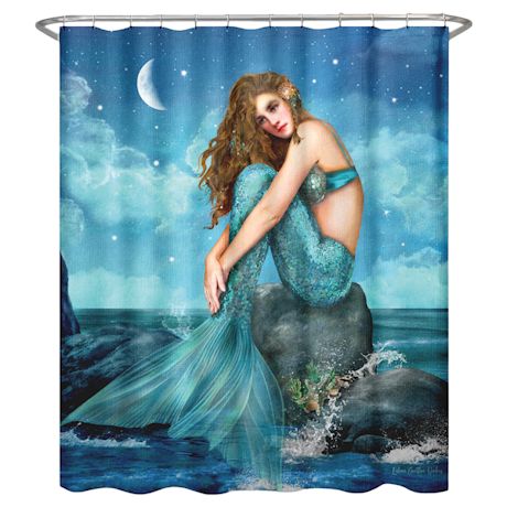 Moon & Stars Mermaid Shower Curtain