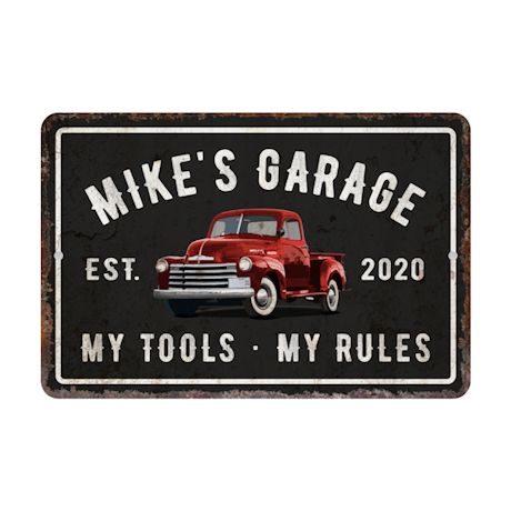Personalized My Tools/My Rules Metal Sign