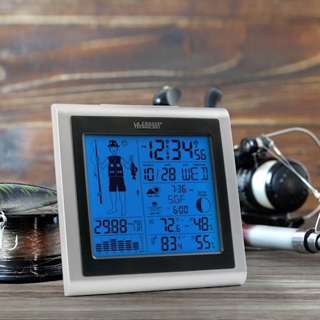 Wireless Weather Station With Fisherman Icon