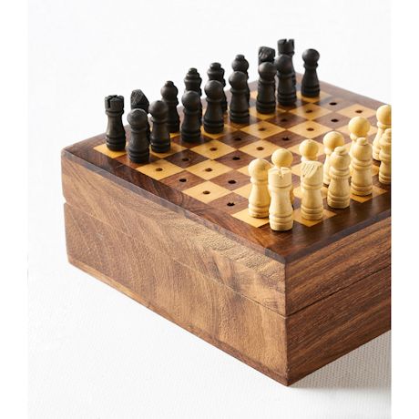 Mini Wooden Travel Chess Set