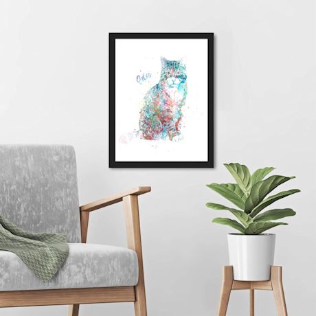 Personalized Tabby Cat Framed Canvas
