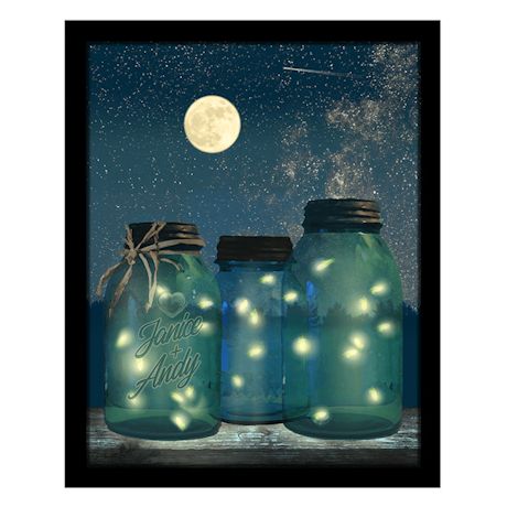 Personalized Fireflies Framed Canvas