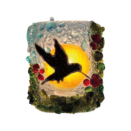 Recycled-Glass Hummingbird Nightlight